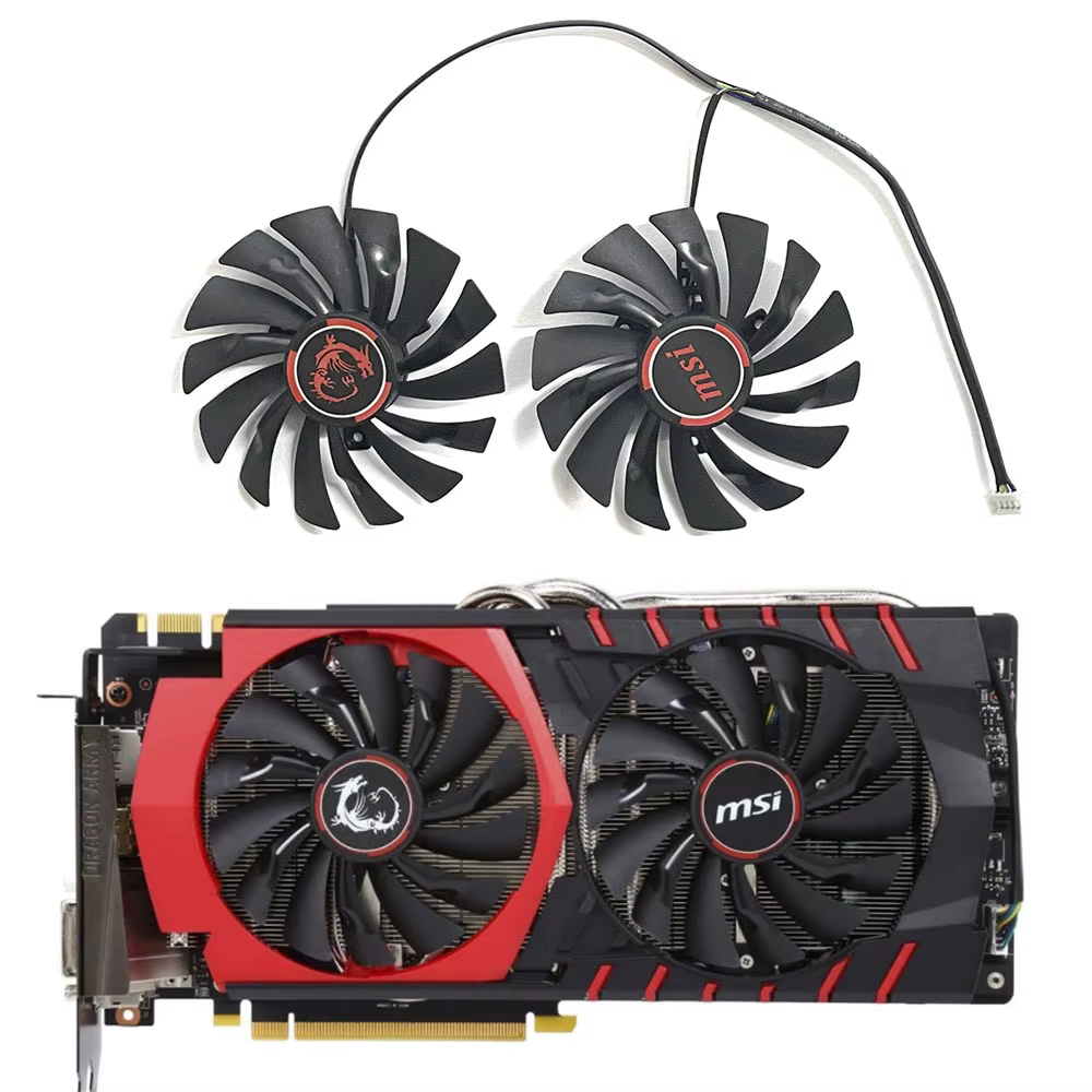 Ventilateur de refroidissement pour carte graphique MSI R9 390 R9 380 R7 370 GTX 980 980Ti 970 960 950 GAMING 95MM 4PIN PLD10010S12HH GTX 980 970 GPU FAN