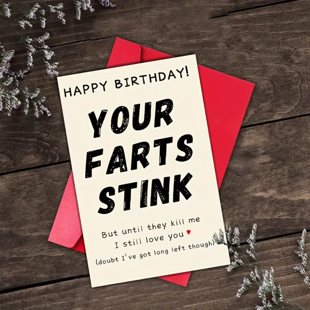 Carte d'anniversaire avec texte amusant, un cadeau unique adapté à la famille, aux amis, aux collègues et aux meilleurs amis.