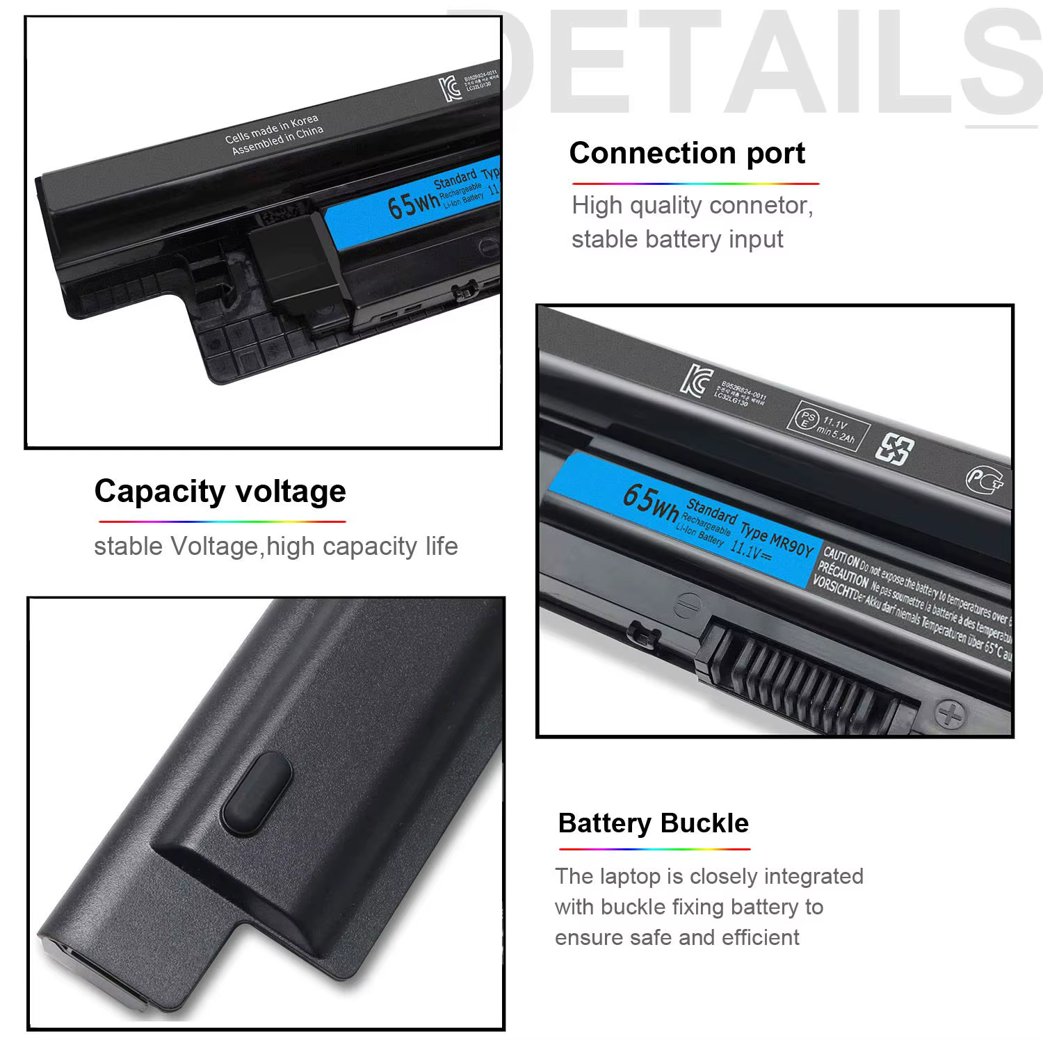 Batterie d'ordinateur portable pour Dell Inspiron
