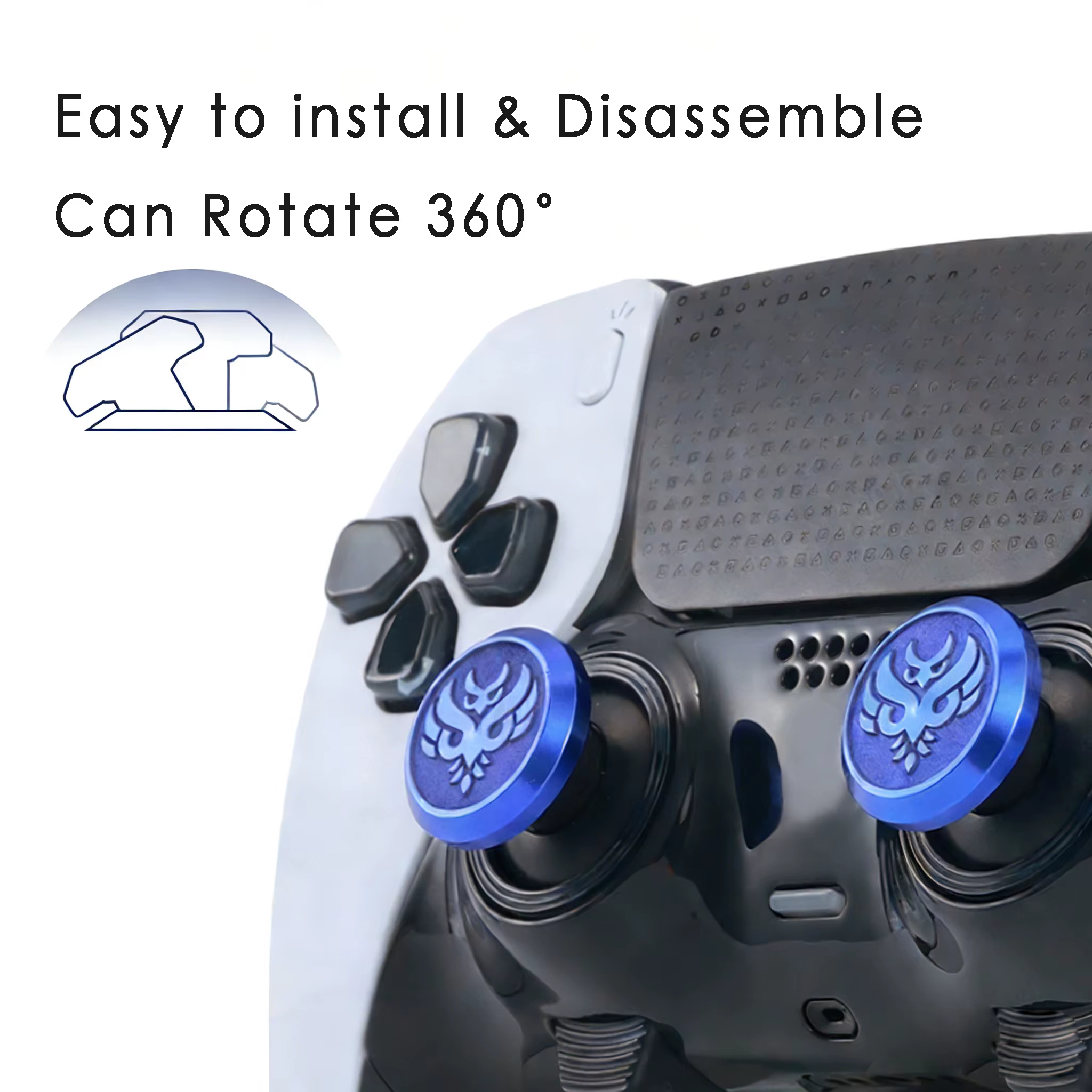 Capuchon et jeu de palettes de Joystick en métal 6 en 1 pour manette PS5 Elite