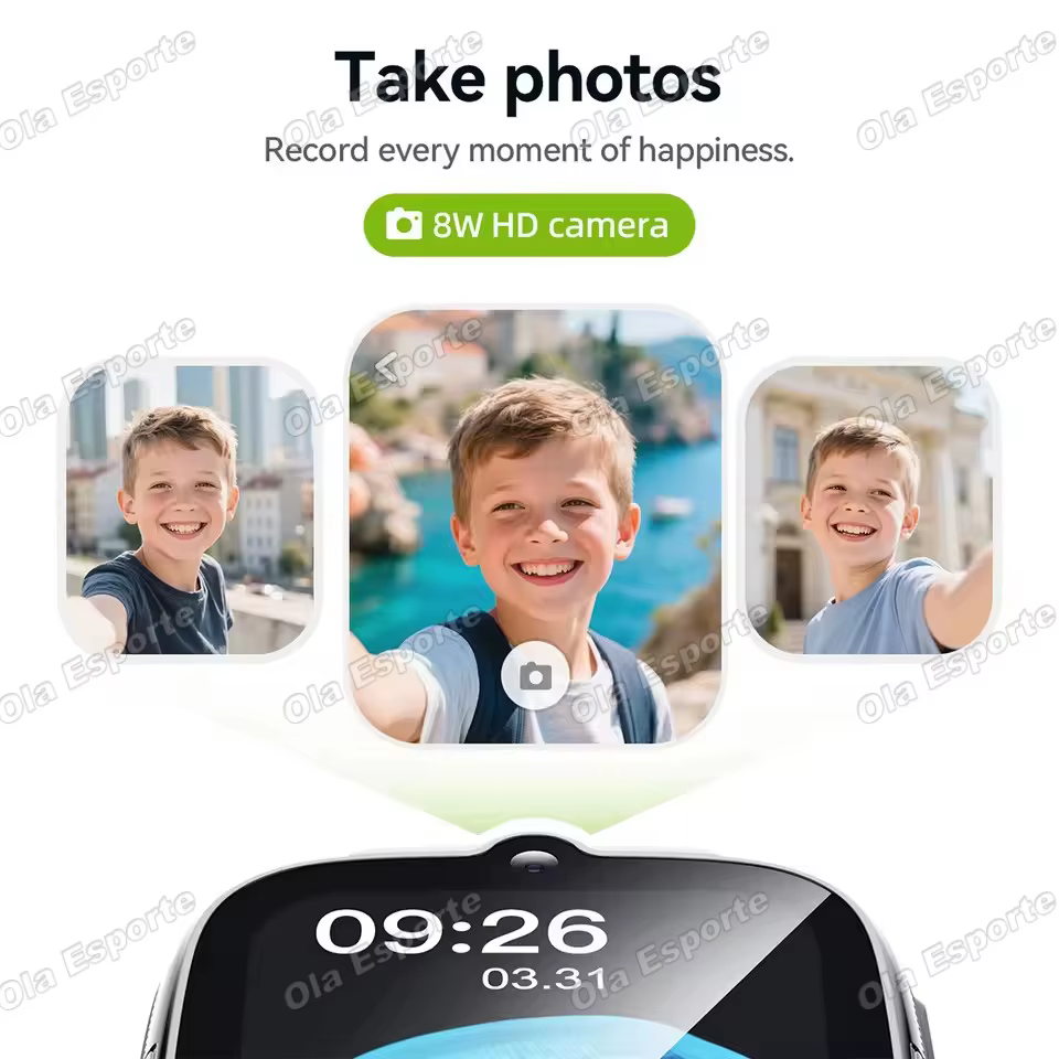 Montre connectée pour enfants avec carte SIM, fonction d'appel, SOS, suivi GPS, caméra HD, étanche, cadeau pour iOS et Android, nouveauté 2026