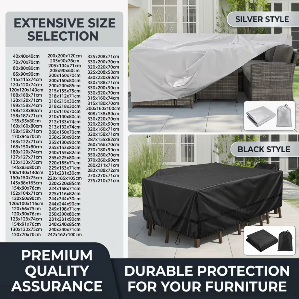 Housse de protection pour meubles de jardin – imperméable, résistante, anti-UV et anti-poussière, convient aux chaises, canapés et tables de patio