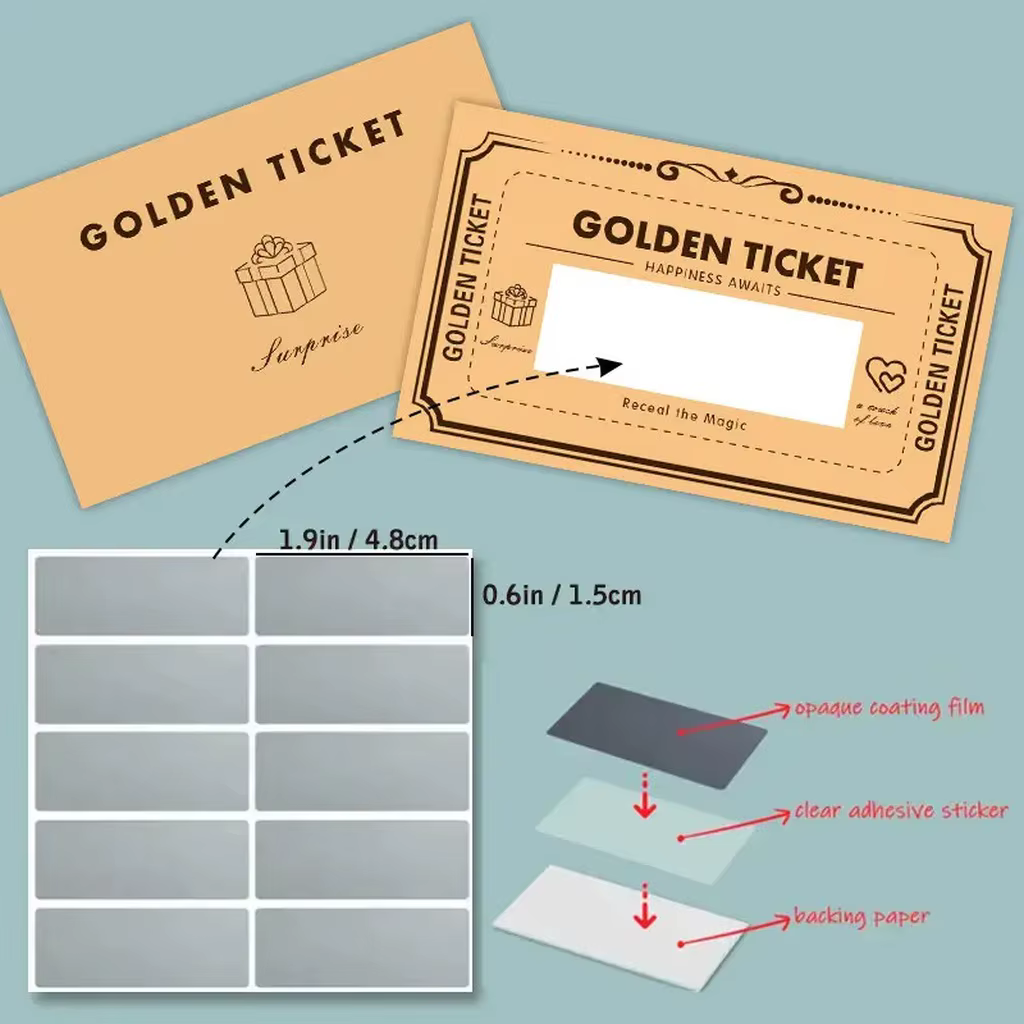 30 cartes à gratter DIY, billet doré avec autocollants, cadeau romantique pour anniversaire, Saint-Valentin, surprise