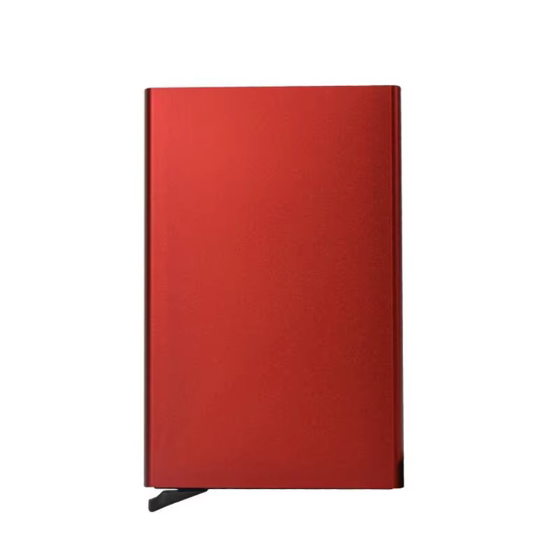 Rfid portefeuille intelligent porte-carte en métal mince mince hommes femmes portefeuilles Pop Up minimaliste étui pour carte d'identité petit sac à main noir portefeuilles pour hommes