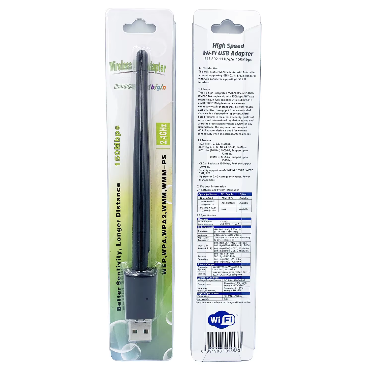 Adaptateur WiFi Mini USB 150Mbps MT7601