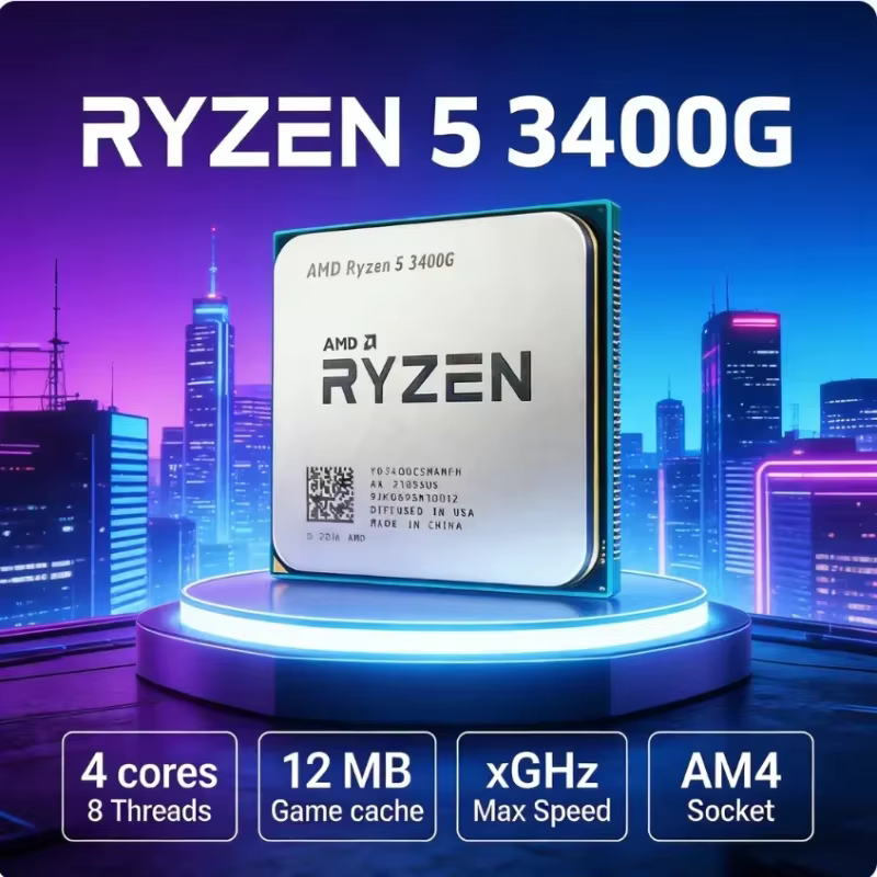 Processeur de jeu pour ordinateur de bureau AMD Ryzen 5 3400G R5 3400G