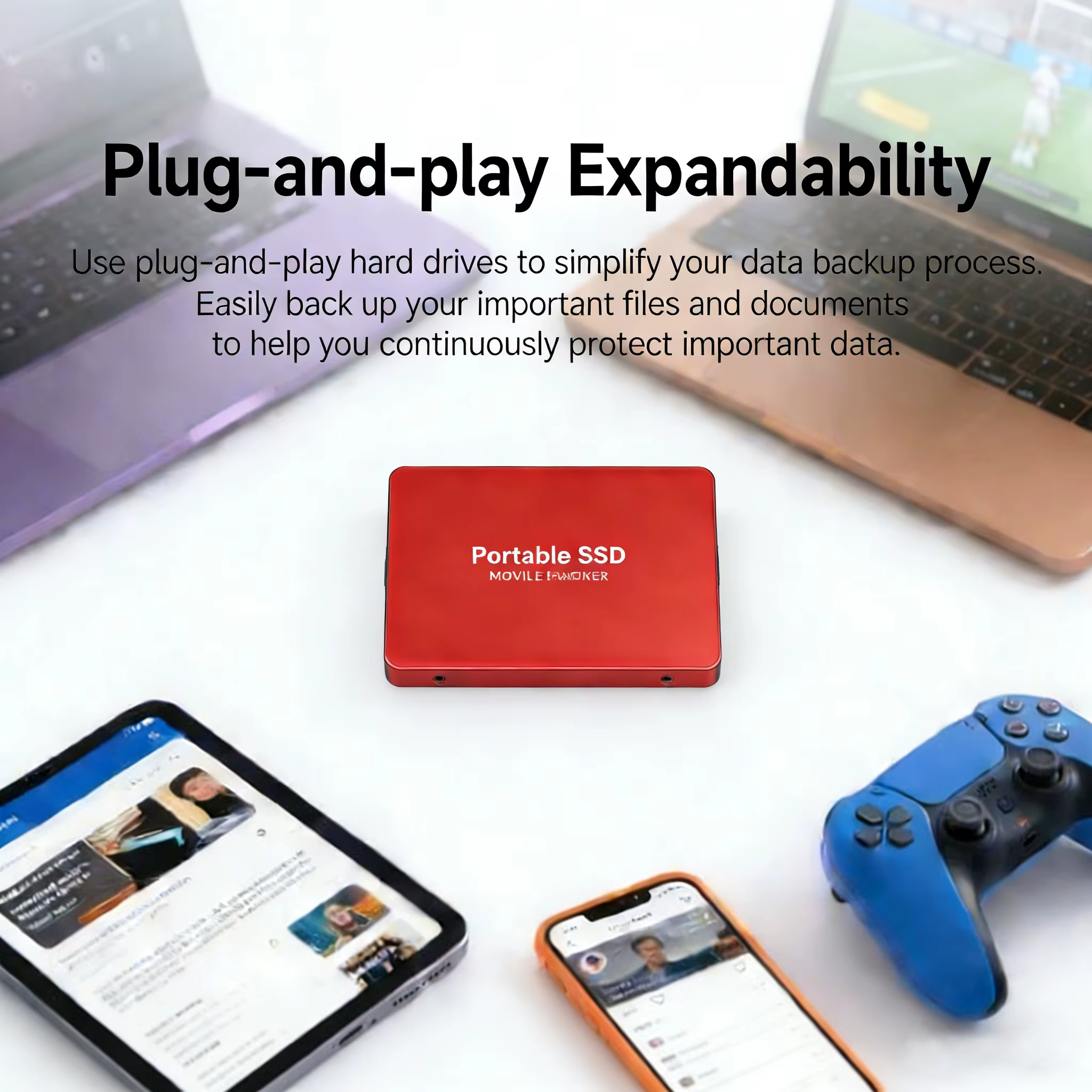Disque dur externe SSD haute vitesse 1 To/2 To pour ordinateur portable/ordinateur de bureau/Mac - Nouveau