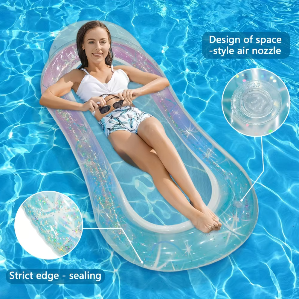Chaise longue de piscine, bateau flottant, hamac flottant, chaise longue gonflable flottante, jeux d'extérieur