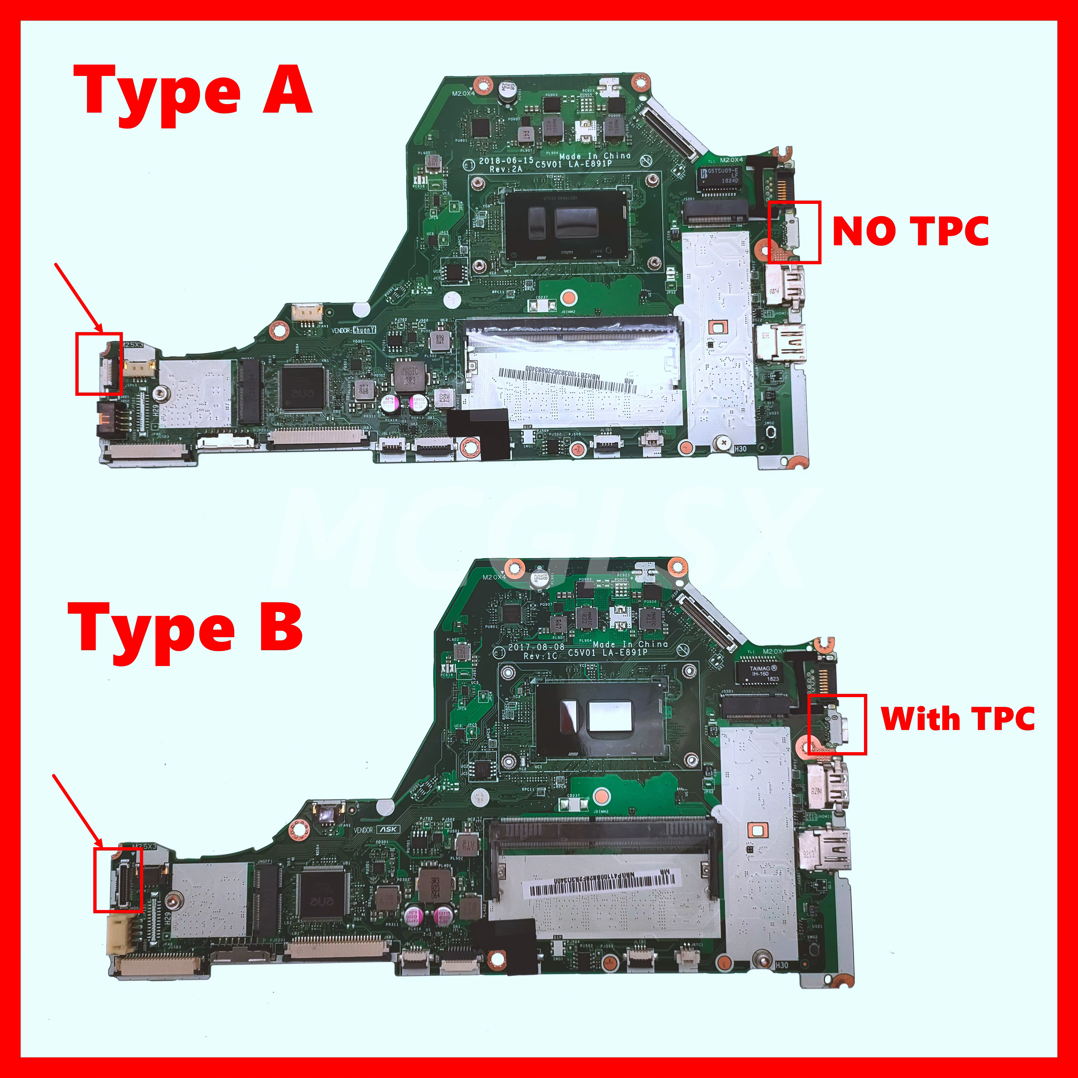 Carte mère LA-E891P pour ordinateur portable Acer Aspire A315-53 A315-53G A515-51 A515-51G