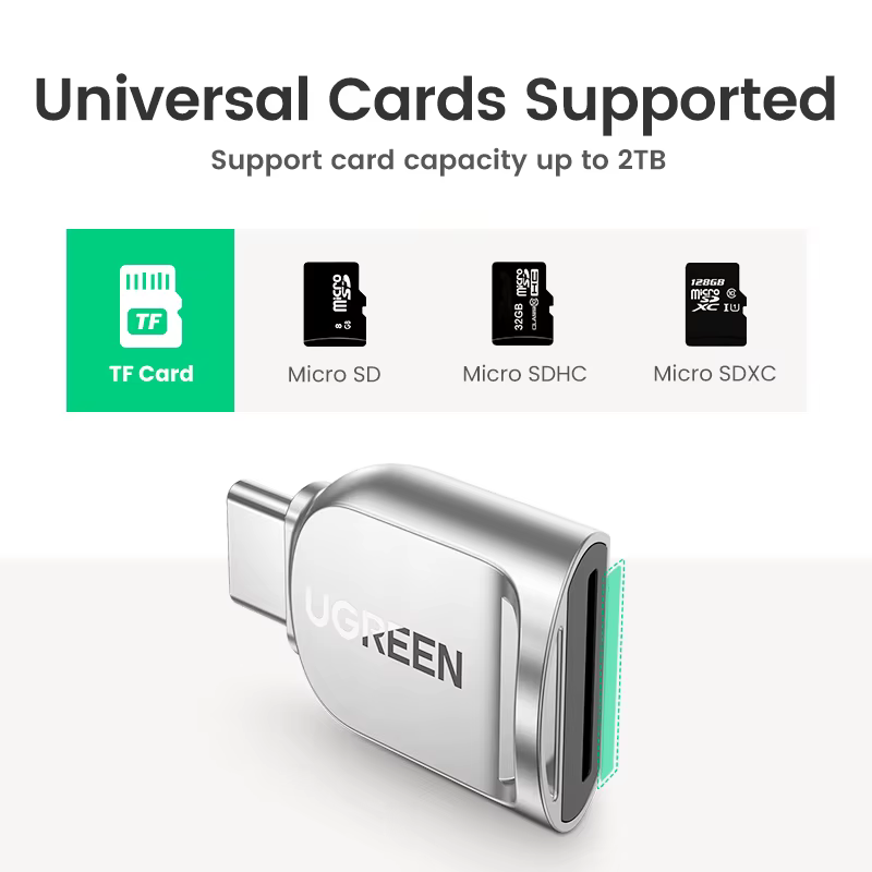 UGREEN Lecteur de carte USB-C à Micro SD TF