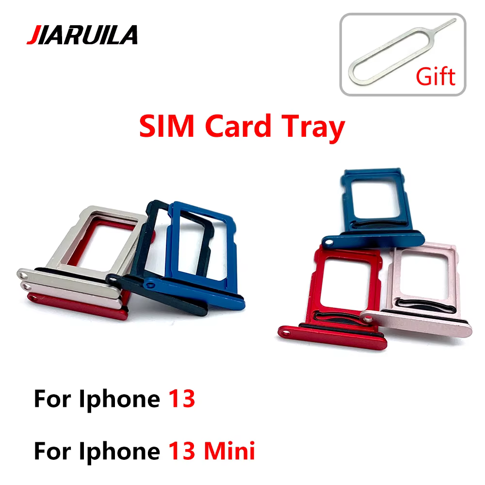 Nouvelle double carte pour IPhone 13/13 mini/13 Pro/13 Pro Max, plateau de carte SIM, fente de puce, support de tiroir, adaptateur, accessoires + broche