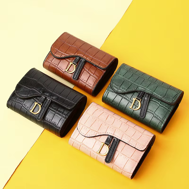 Porte-cartes de luxe pour femme, mini portefeuille court en PU avec lettres, porte-cartes multi-cartes, petite pochette multifonctionnelle