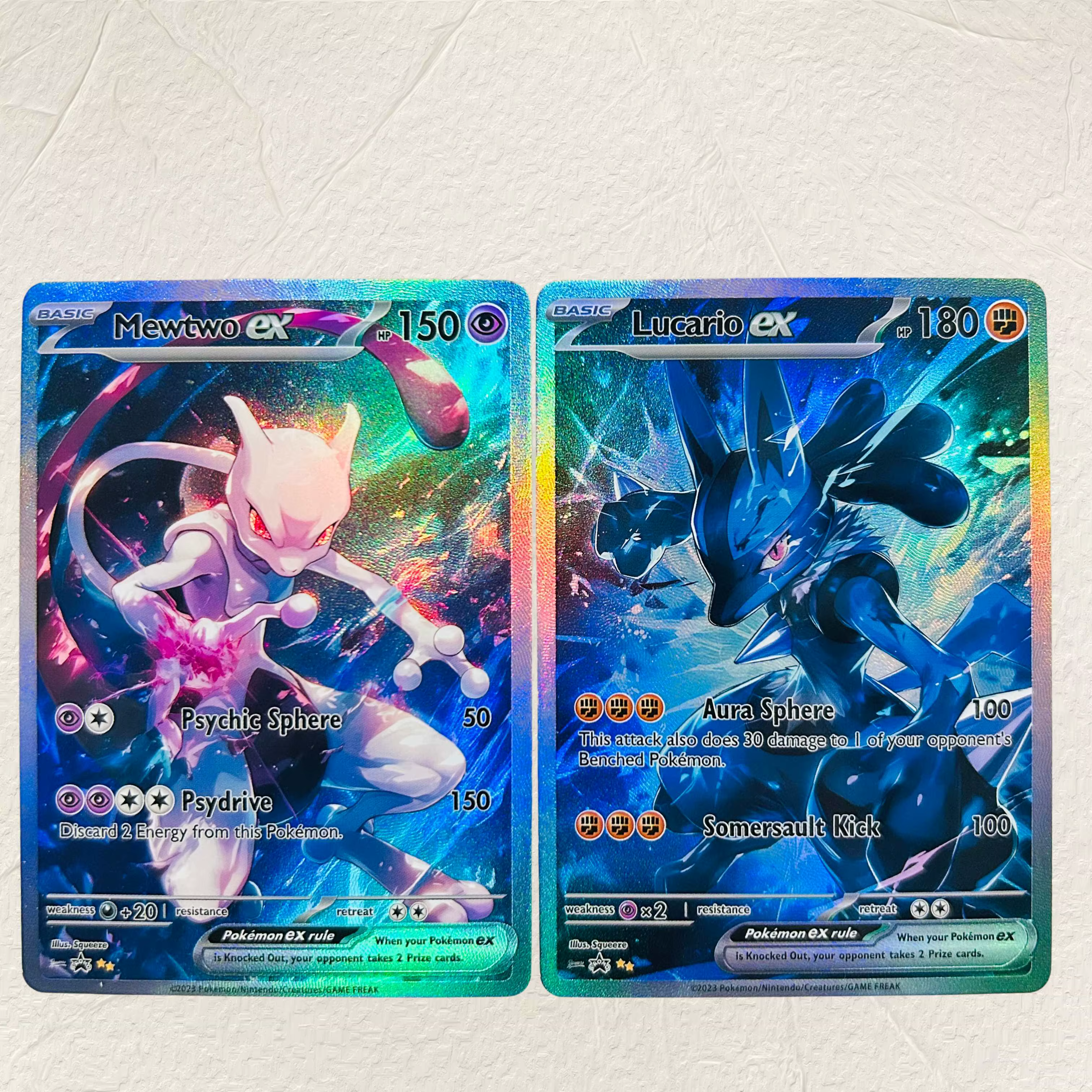 Cartes holographiques DIY Pokémon Mewtwo ex, version anglaise, état parfait, collection classique d'anime TCG