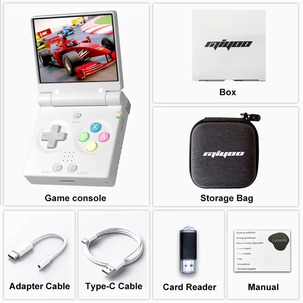 Console de jeu portable rétro MIYOO Mini Flip avec écran IPS de 2