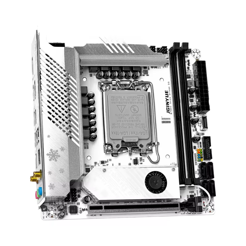 JGINYUE B760i carte mère LGA 1700 prise en charge Intel Core 12th 13th DDR5 mémoire RAM dernière mini itx B760i-Snow Dream D5