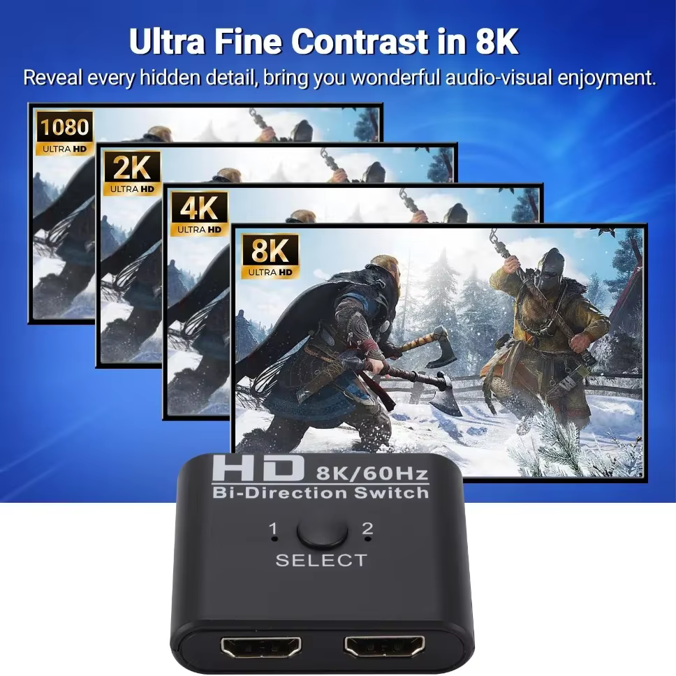 Commutateur HDMI bidirectionnel 8K 60Hz 1x2/2x1