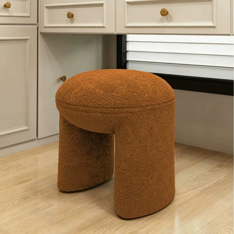 Chaise de coiffeuse pas chère, basse, marron, mignonne, style mini-selle, pour maquillage et salle à manger, mobilier de chambre