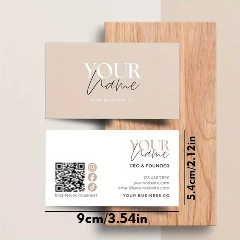 Carte de visite personnalisée, ensemble de cartes de visite personnalisées - Bureaux de travail et cartes de remerciement personnalisables, surface mate imperméable