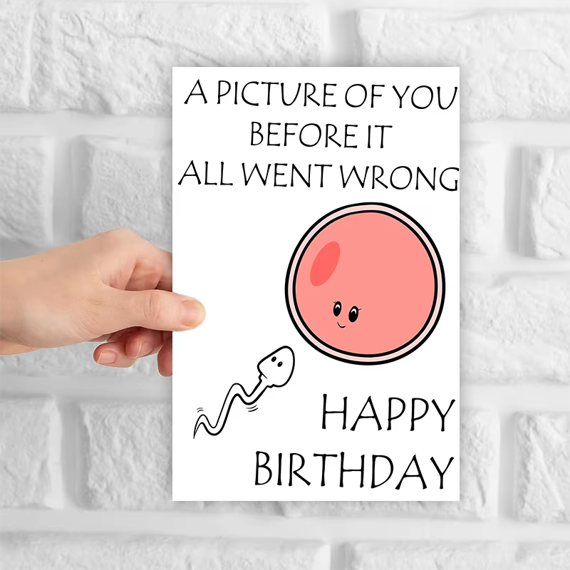 1 carte d'anniversaire amusante avec des vœux d'anniversaire hilarants et ridicules. Cadeau idéal pour la famille, les amis, les collègues, les meilleurs amis.