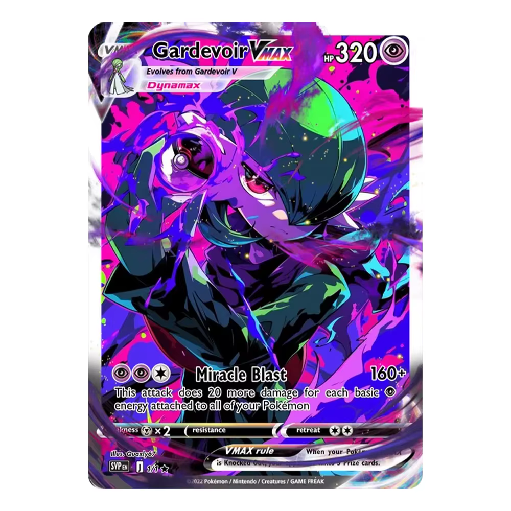 Ensemble de cartes PKM Vmax Charizard/Lucario/Mewtwo, cartes Pokémon personnalisées de haute qualité, cartes de jeu d'anime à collectionner avec effet holographique