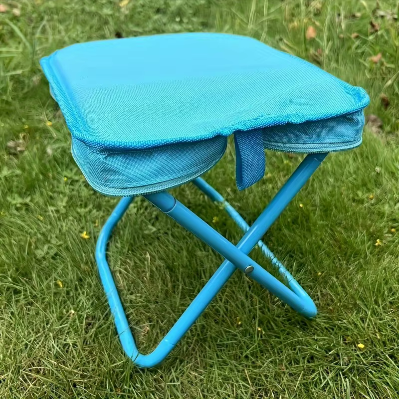 Tabouret pliant Portable avec poignée, tabouret de pêche de Camping en plein air, tabouret à fermeture éclair pour l'extérieur