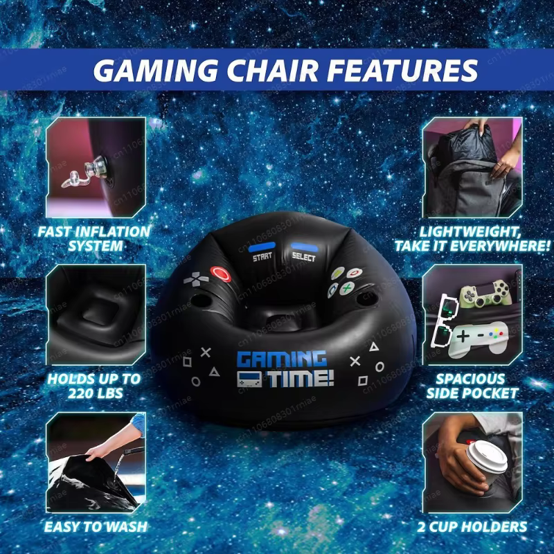 Fauteuil de gaming avec porte-gobelet et poches latérales