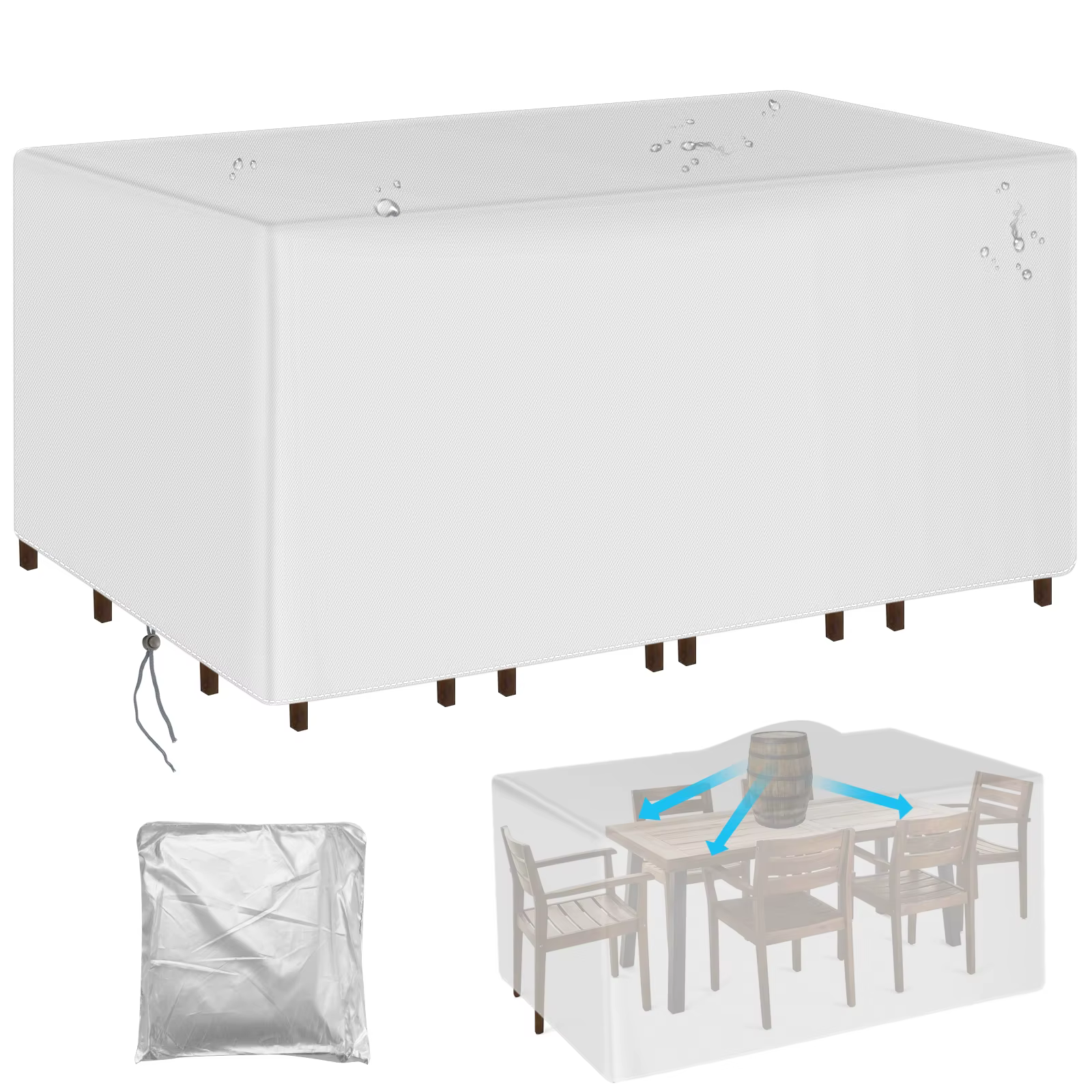 Housse de protection pour meubles de jardin – imperméable, résistante, anti-UV et anti-poussière, convient aux chaises, canapés et tables de patio
