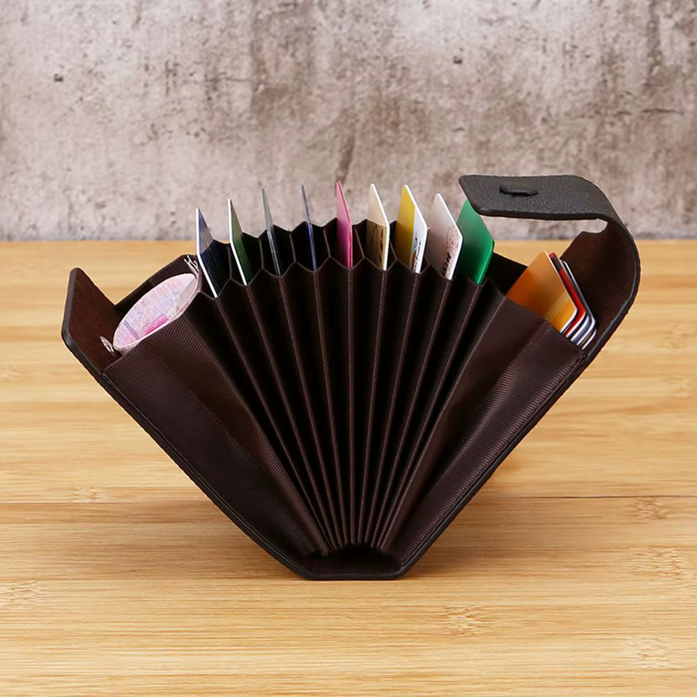 Porte-cartes en cuir à fentes multiples, porte-cartes de crédit, portefeuille de poche, clip multifonctionnel, portable, unisexe, carte d'identité professionnelle, évaluation