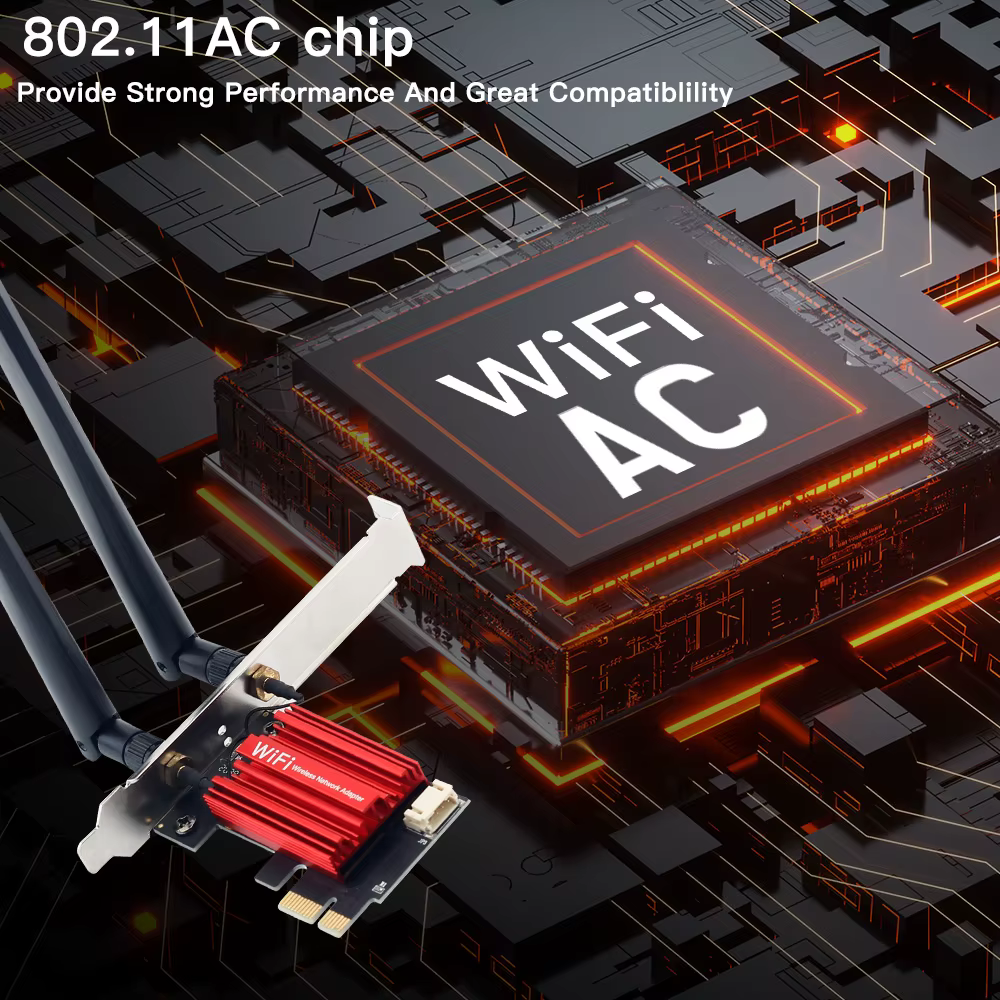 Adaptateur sans fil WiFi 5 AC1200 PCI-E