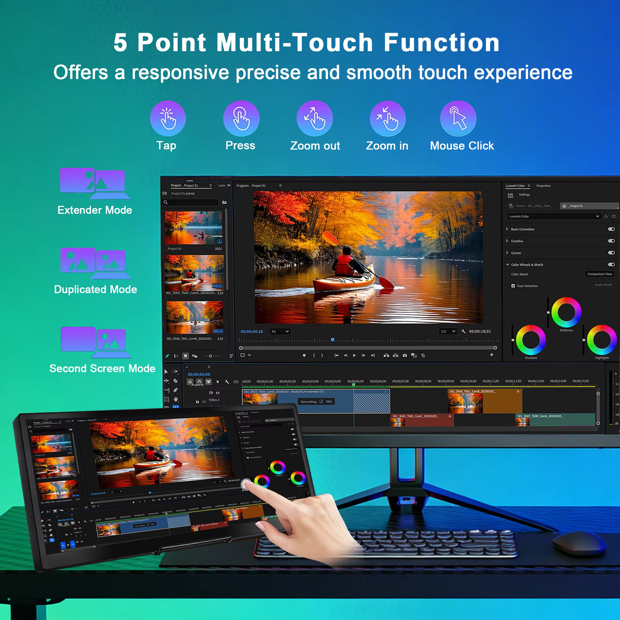 Moniteur Portable à écran tactile de 12.3 pouces