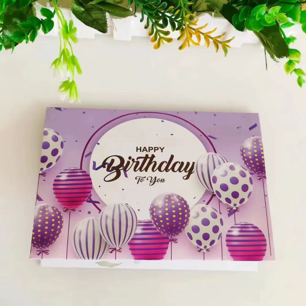 Carte de vœux musicale et lumineuse Joyeux Anniversaire à effet de découpe de papier creux, carte pop-up 3D créative avec bougie LED soufflable