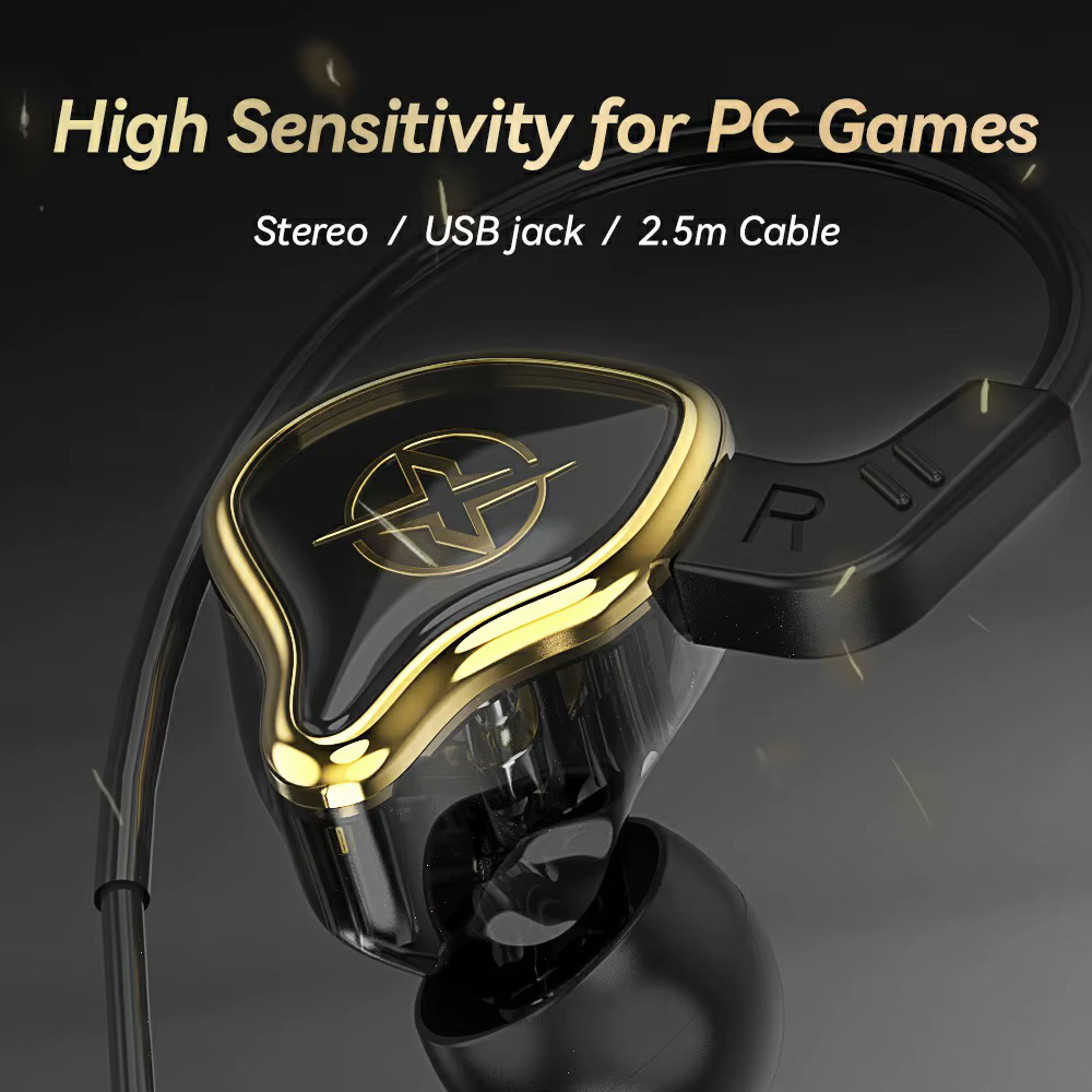 Écouteurs de jeu avec câble USB