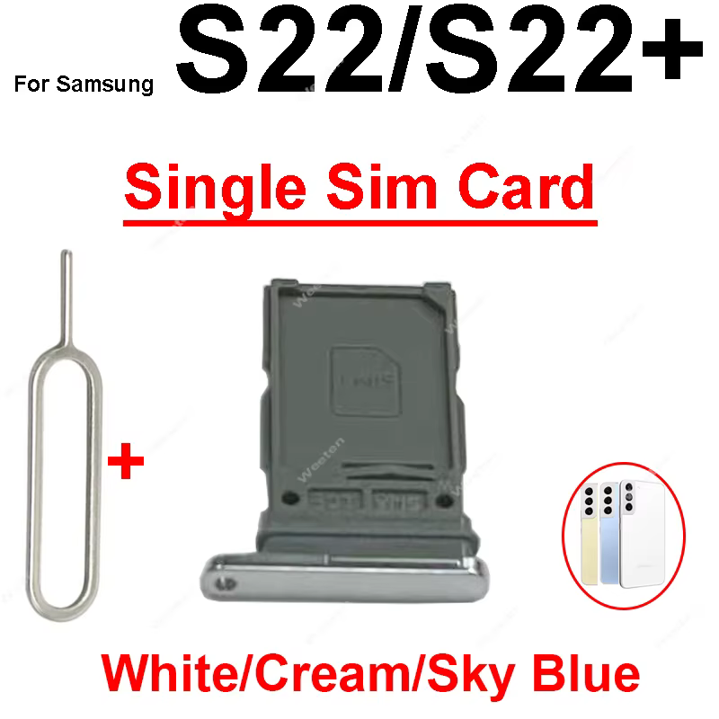 Tiroir double carte SIM pour Samsung S22 S22 Plus S22 Ultra, emplacement pour carte SIM simple ou double, lecteur de carte, pièces détachées