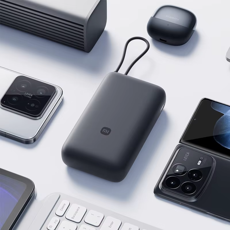 Batterie externe Xiaomi avec câble intégré 20000mAh 22.5W PB2020MI USB-C, charge rapide bidirectionnelle, portable, pour iPhone 15 16 Xiaomi