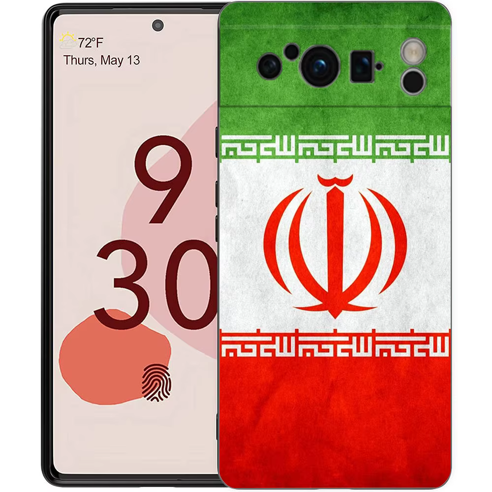Map Art Iran flag Phone Case For Google Pixel 10 9 8 7 6 Pro XL 9A 8A 6A 7A 5G Soft Shockproof TPU Black Cover