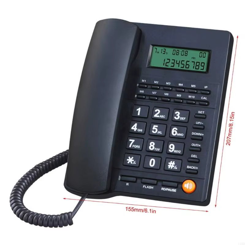 Téléphone fixe filaire téléphones fixes à gros boutons avec identification de l'appelant téléphone fixe pour réception d'hôtel de bureau