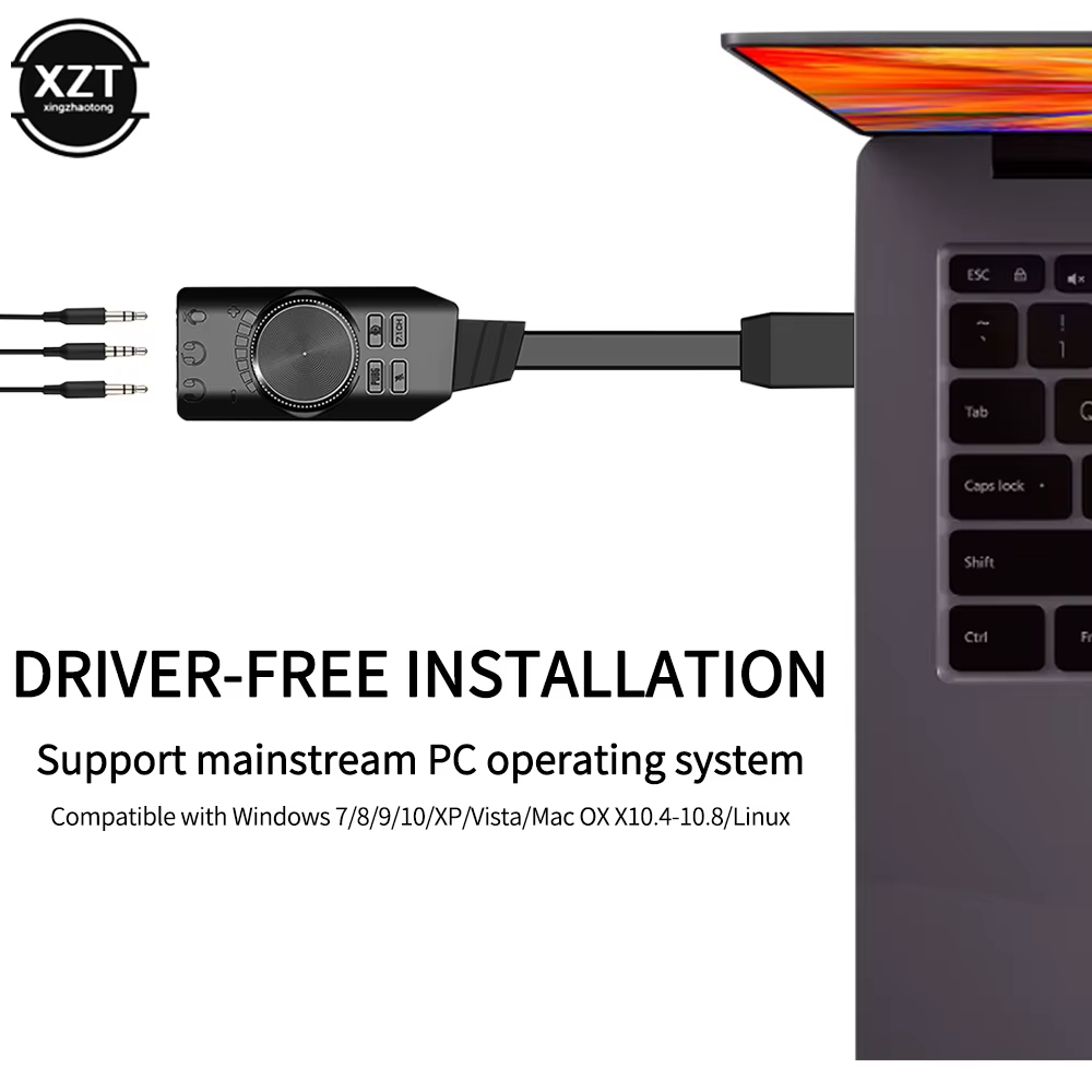 Carte son de jeu d'ordinateur USB externe 7.1 canaux