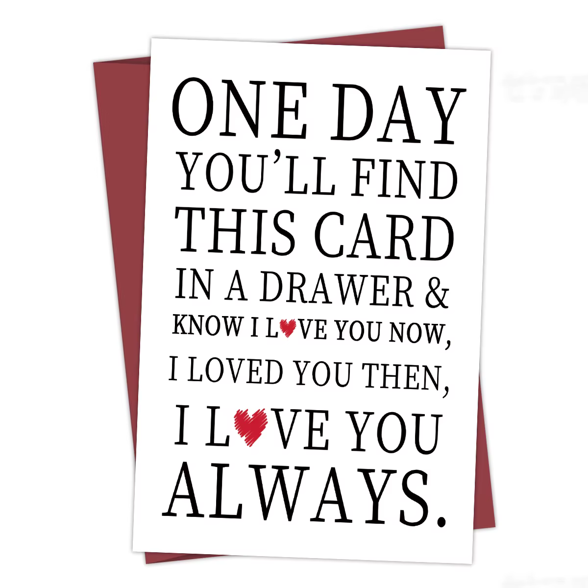 Carte d'anniversaire d'amour en forme de cœur, carte de vœux je t'aime toujours pour lui, son maman, femme, amant, parfaite pour la Saint-Valentin, le mariage