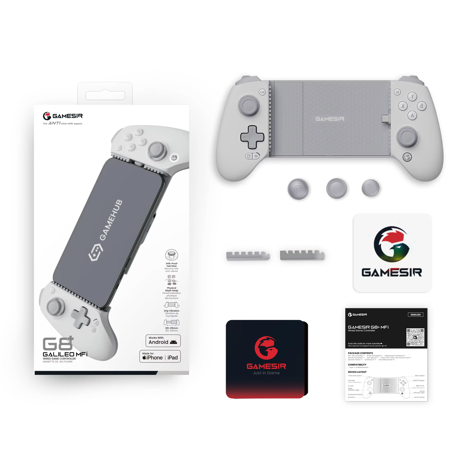 Manette de jeu filaire GameSir G8+ MFi pour iPhone