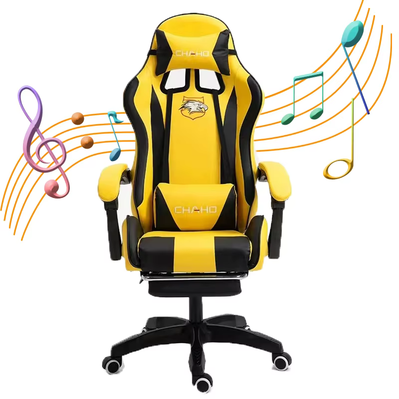 Chaise d'ordinateur de gaming en cuir PU vert