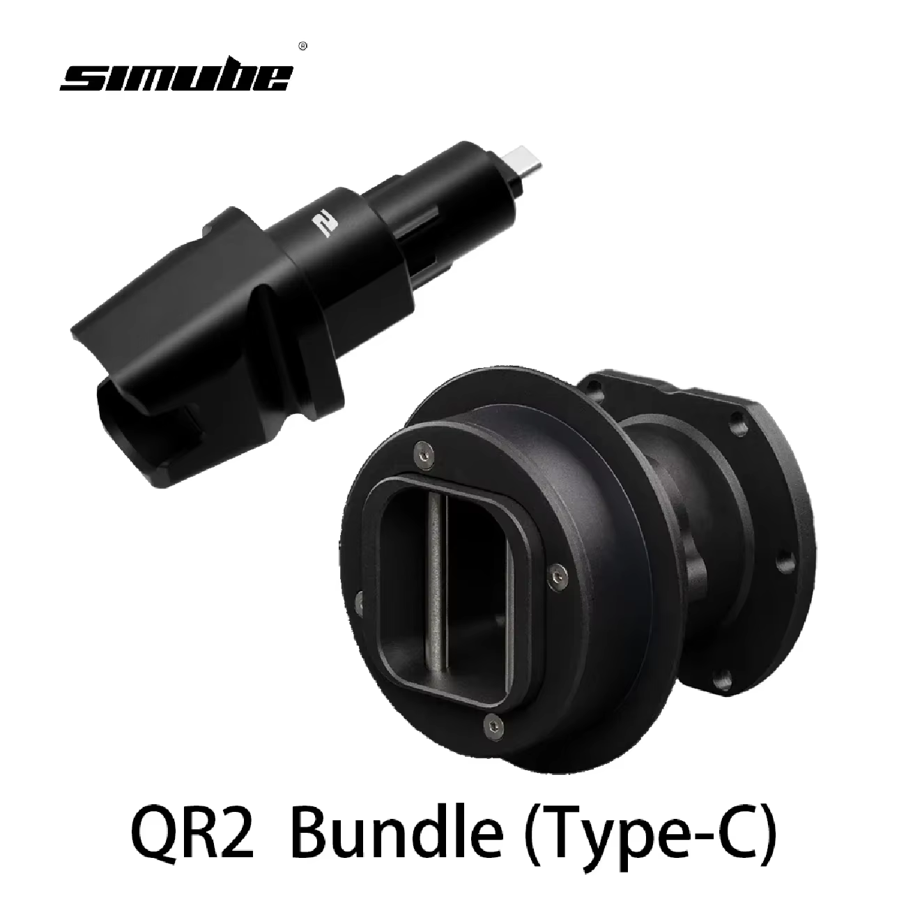 Simube en stock Lot QR2 noir (type-c) à dégagement rapide pour Fanatec Wheel-Side et base QR2 Side (port de type C)