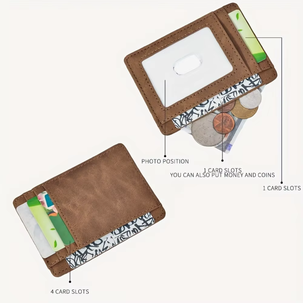 Porte-cartes en cuir pour hommes et femmes, Mini portefeuille court Ultra-fin, fente multi-cartes, Design Simple, porte-monnaie universel en PU