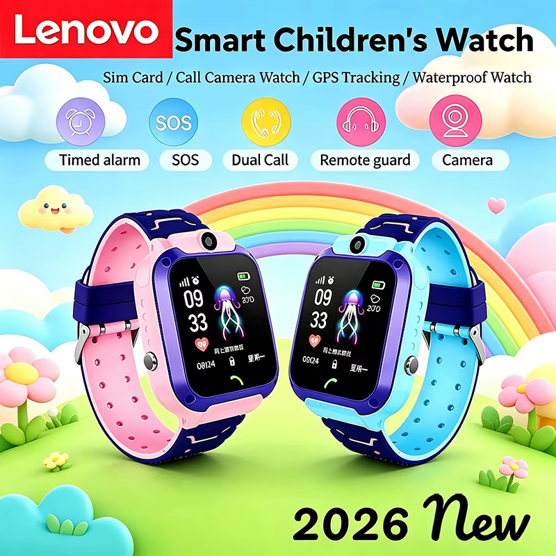 Montre connectée pour enfants Lenovo 4G Mini, avec carte SIM, appel, caméra, GPS, étanche, cadeau pour enfants, nouvelle