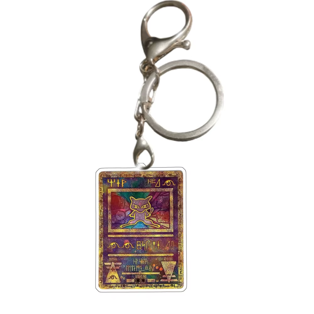 Porte-clés Double face Pokemon Mew Mewtwo Charizard Ditto Blastoise, petites cartes en acrylique, personnages d'anime, pendentif, accessoires de jeu, jouets