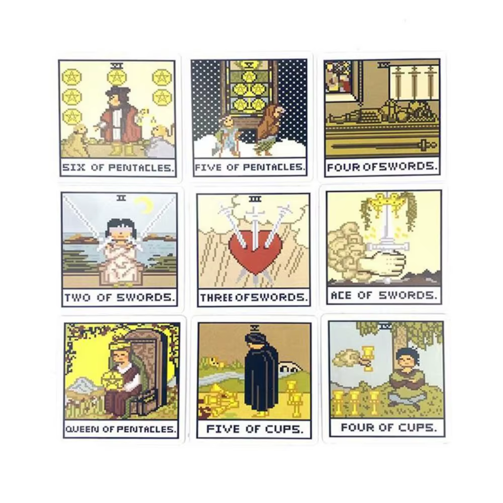 Cartes de tarot 8 bits 7*7 cm, 78 pièces