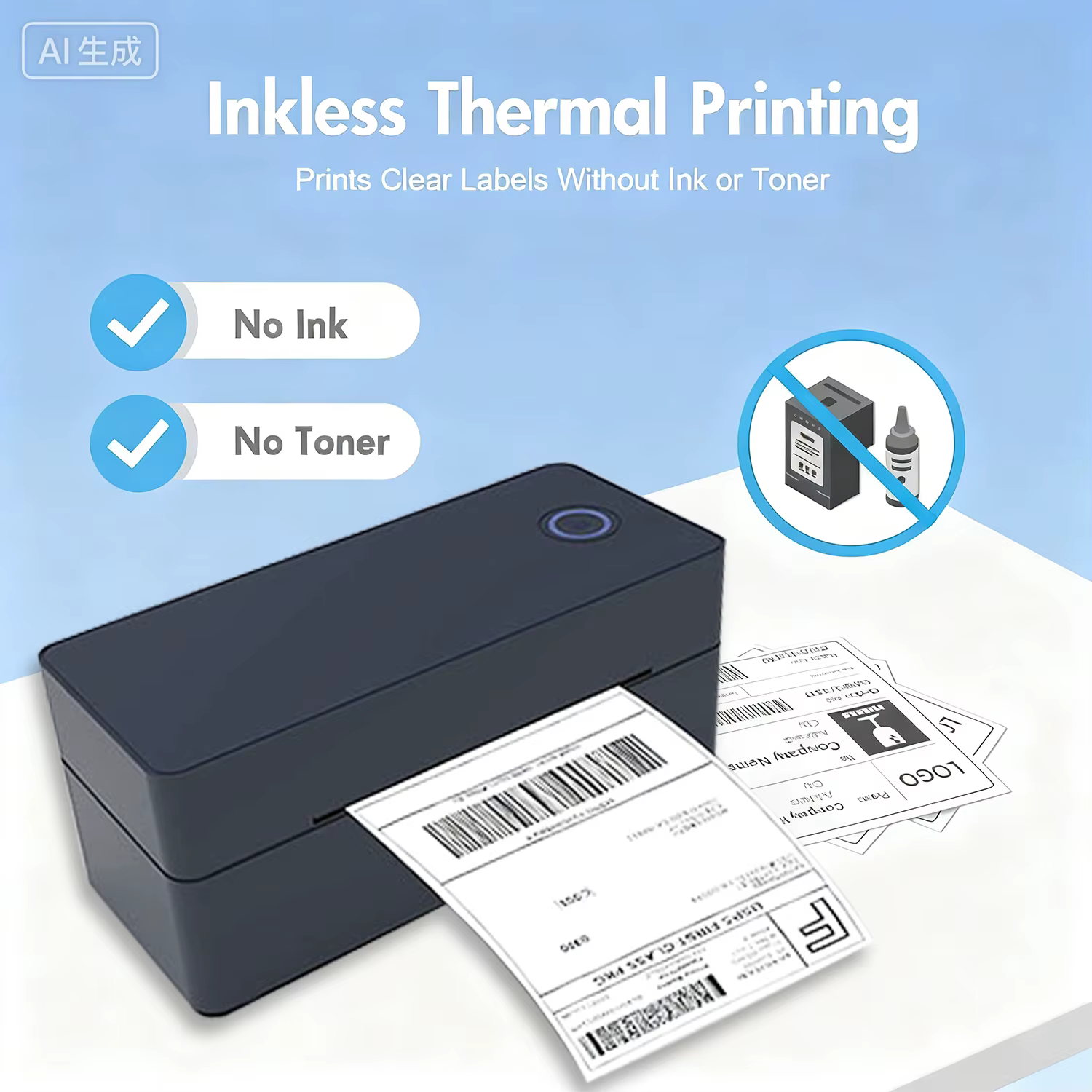 Imprimante thermique Bluetooth 4 × 6, imprimante d'étiquettes d'expédition pour petites entreprises, imprimantes d'étiquettes thrmiques de bureau pour emballage d'expédition