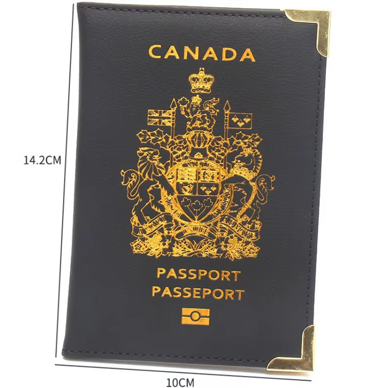 Nouveau Canada porte-passeport en cuir mince passeport couvre carte d'identité porte-carte de crédit porte-billet aérien accessoires de voyage