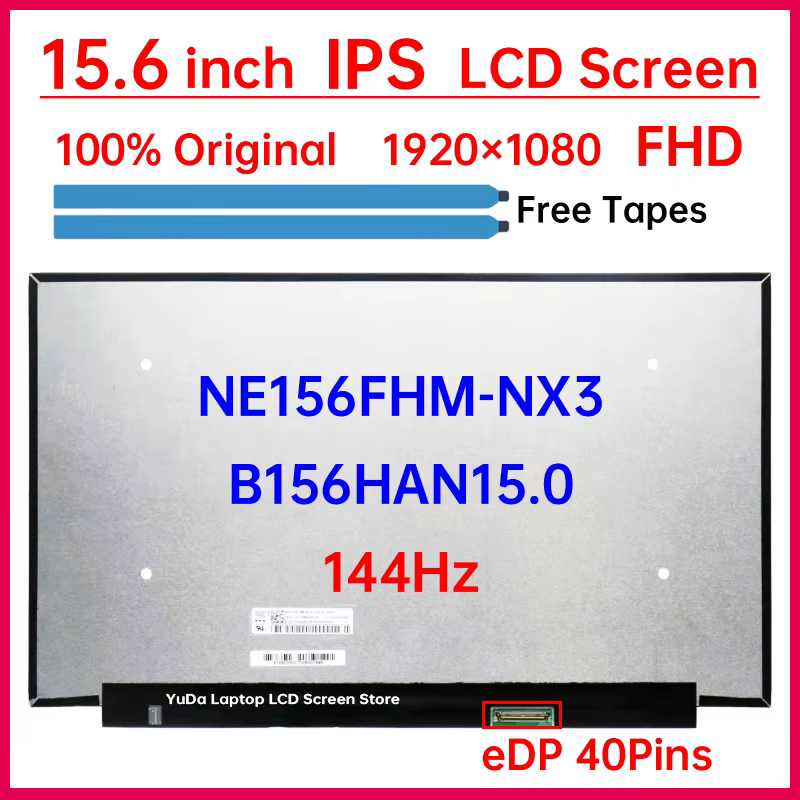 Écran LCD 15.6 pouces 144Hz NE156FHM-NX3 B156HAN15.0 pour Lenovo ideapad Gaming 3-15ACH6 15IHU6