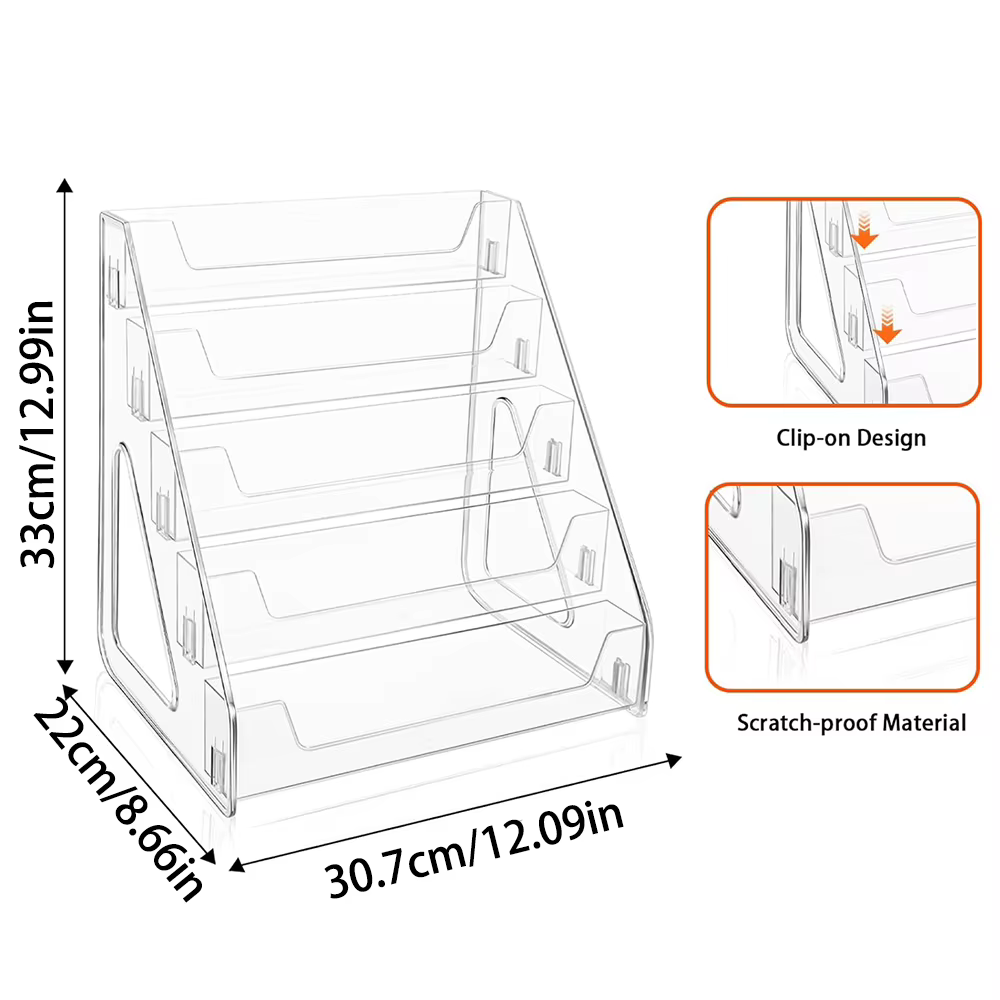 Présentoir de disque d'enregistrement de carte, assemblage de support de stockage de bureau, boîte de fente multicouche de stockage d'escalier de grande capacité, présentoir de magasin