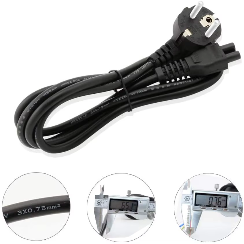1.5M EU universel ordinateur portable 3 broches chargeur prise adaptateur secteur câble pour HP Dell Toshiba Sony ASUS
